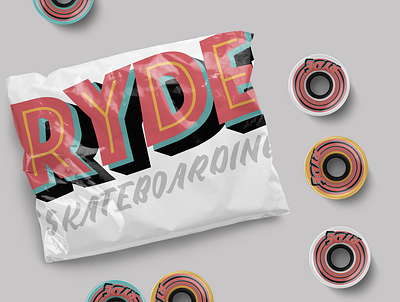 RYDE SKATEBOARDING branding graphics logo ryde santacruz skate skateboarding skater type typography wheels