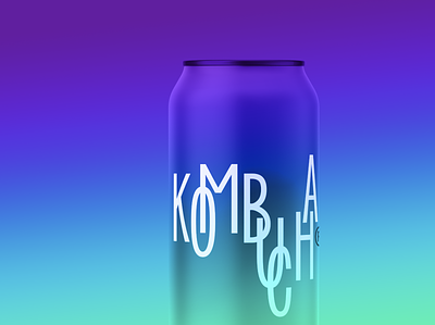 KOMBUCHA advertising campaign branding candesign design drinkbranding drinkcan drinkcan gradient illustration logo logodesign typography vector