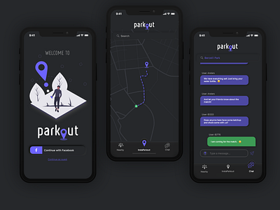 Parkout app design ui ux