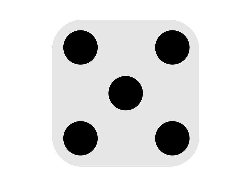 Dice face with 5 dots by Paurav Shah on Dribbble