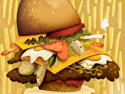 Remedy design icon food hangover illustration junk food poster