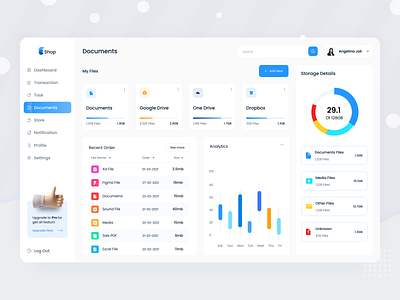 SaaS - File Management Dashboard admin dashboard analytics app branding chart charts customer list dashboard dashboard app dashboard cards dashboard design dashboard ui filter minimal design saas sales analytics sales list table ui ux design web app