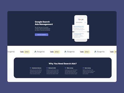 Search Ads Website Landing Design