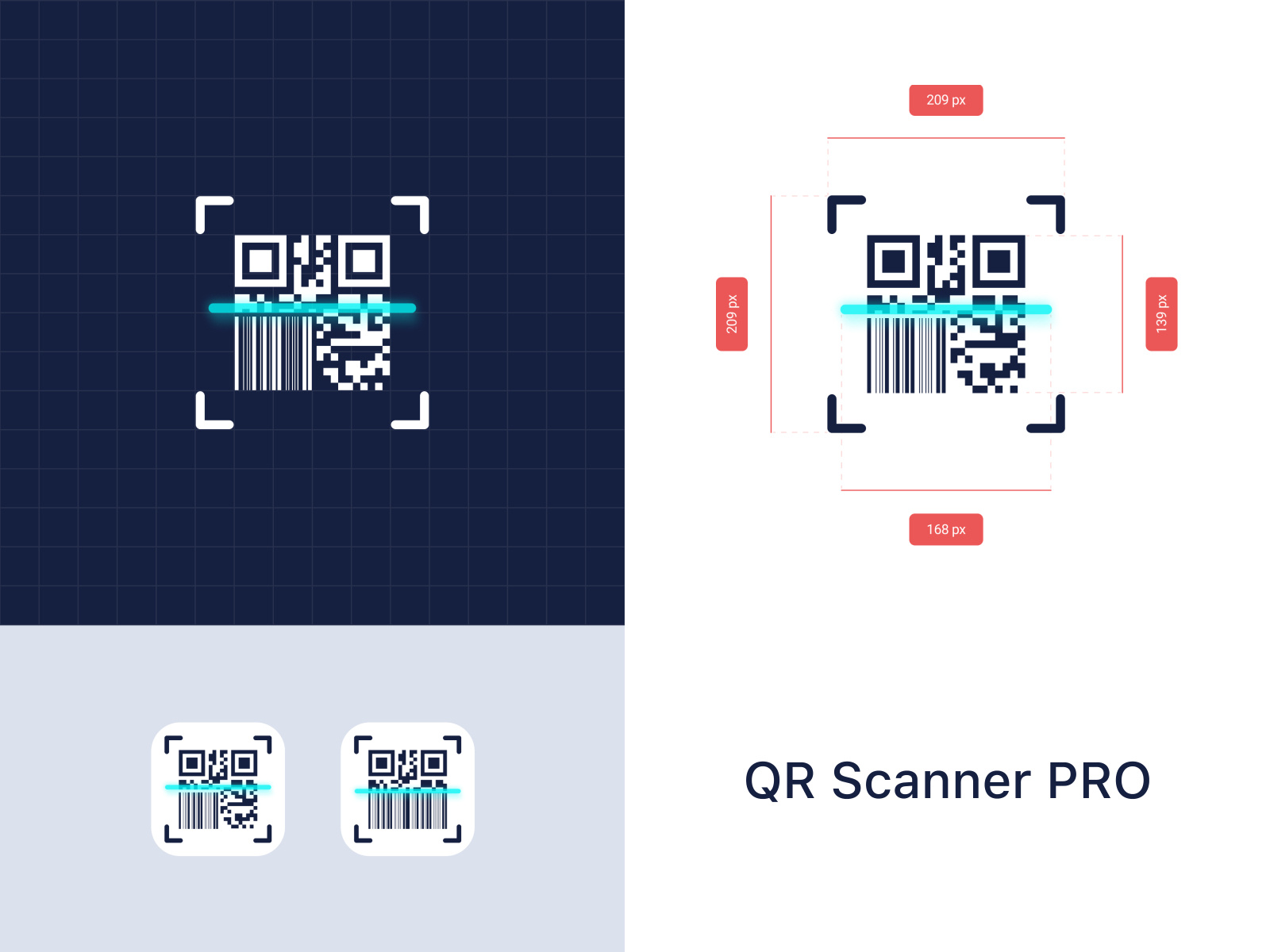 QR Scanner iOS app Logo Design by vladchai on Dribbble