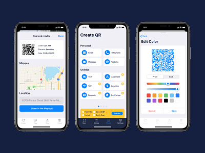 QR Scanner iOS app Design app design application barcode figma ios app ios app design ios app development ios application ios apps mobile mobile app mobile app design mobile design mobile ui qr qr app qr code qr code qrcode ux