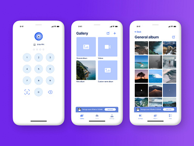 SecretFolder - iOS App Design figma figma design interface design ios app ios app design ios application m3lev12 mobile app mobile app design mobile app development mobile application mobile apps mobile ui secretgallery uiux ux ux design