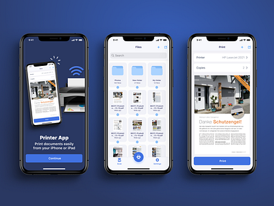 Printer iOS app design