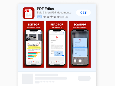 App Store Ads Splashes Design for PDF Editor iOS app