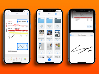E-Signature iOS app Design iPhone 12 app application design digital edit figma interface ios iphone mobile pdf sign signature ui ux