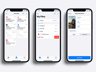 Downloader iOS app app design downloader interface design ios app ios app design mobile ui ux design