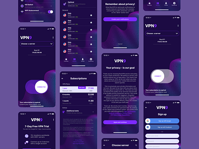 iOS VPN app design app app design figma design interface design ios ios app design ios app development ui design ux design vpn vpn app