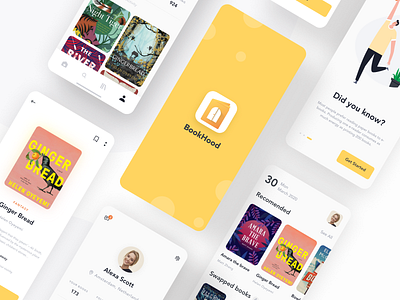 Book sharing app app design books clean concept design ebook illustration illustrations logo mobile mobile app share swap trade ui ux yellow