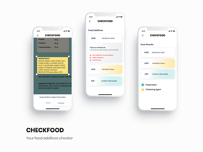 Checkfood - Food additives checker design ui ux