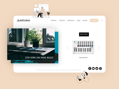 Homepage | Arturia branding design desktop homepage landing page minimal minimalist music typography ui web
