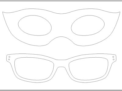 INCognito curves glasses mask outline simple vectors