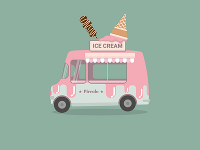 Icecream Truck artist cute design icecream illustration ilustrator pastels summer vector