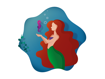 Mermaid ariel art artist design digital digitalart disney illustration mermaid sea vector