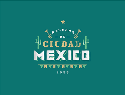 Mexico Postcard design illustration logo