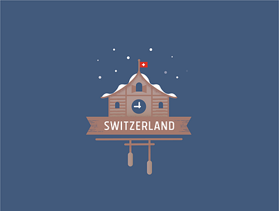 Switzerland Postcard design illustration logo