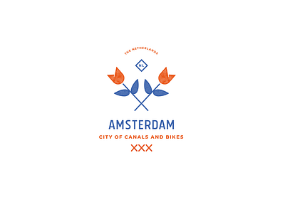 Amsterdam Postcard design illustration logo