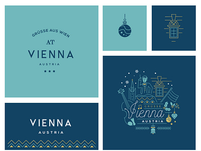 Vienna branding city country design icon illustration lineart typography vector vienna