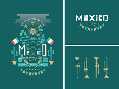 Mexico City city country design icon illustration lineart logo vector
