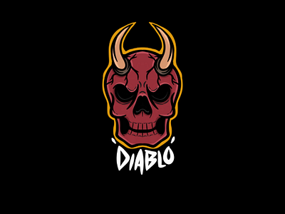 Diablo logo skull drawing