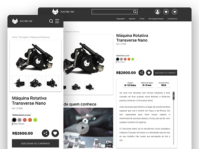 Redesign Electric Ink's Product Page design mobile ui web