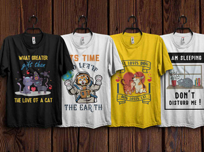 Cat T-shirt Design cat cat lover design illustration t shirt design tshirt tshirt design typography vector