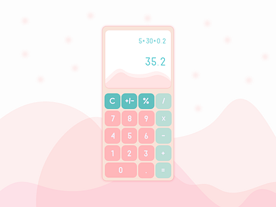 Daily UI 004 Calculator beginner calculator calculator ui concept daily ui dailyui dailyuichallenge design girly pastel pink