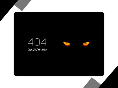 Daily UI 008 404 page 404 beginner black cat eyes concept daily ui dailyui dailyui 008 design horror web webdesign
