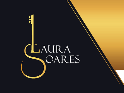 Laura Soares logo azul dourado logo logo design sertanejo