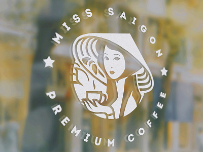 Miss Saigon branding character coffee illustration logo miss saigon package xnhan00