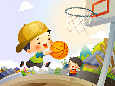 Basketball childrens childrens book illustration