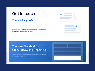 RecycleSoft Contact Us Page branding figma illustration recycling services ui ux web