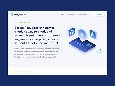 RecycleSoft Global Reporting Page branding design figma illustration logo ui uidesign ux vector web