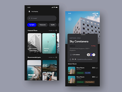 Travel App app design ui