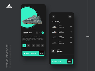 Shop app design ui