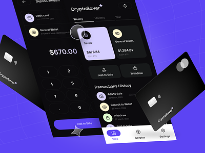 CryptoSaver: app, mobile design