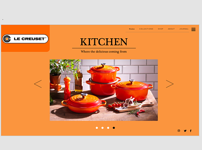 LE CREUSET - website redesign (Orange concept) 2020 app art blog branding concept design designer logo minimal minimalism minimalist orange template ui userinterface web web design website