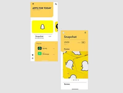 Mobile Appstore design/ Banana Concept 2020 app appstore art blog branding design illustration logo snapchat ui userinterface ux web yellow yellow logo
