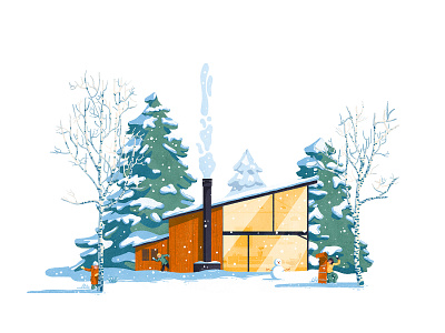 Snow battle architecture battle character fire fireplace garden graphic house house design illustration nature people plants ski snowball technology toboggan winter