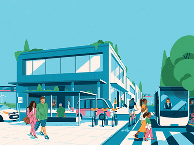 Illustration cover for Keolis annual report