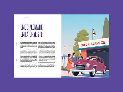 Geopolitic ambiant book car colors designetidion editorial fagostudio geopolitic illustration layout texture usa