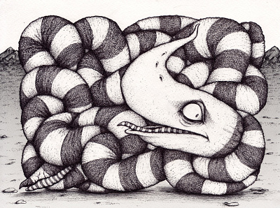 Slaxle abc abstract alphabet black and white book children childrens book creature creatures illustration kids monster pen and ink picturebook pink snake stipple stripes surreal