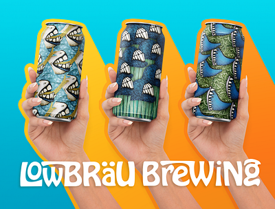 LowBräu Brewing abstract beer bizarre book can art craft beer creature hand illustration kids monster package design pattern pen and ink product stipple surreal textile