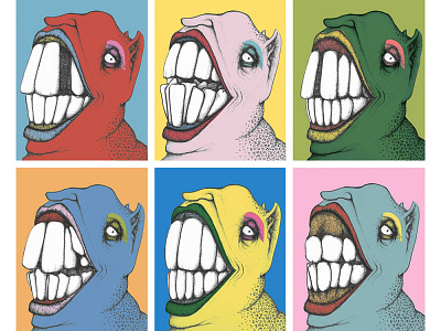 Smile creature dentist editorial editorial design editorial illustration illustration kids molar monster new york times ny times nyt pen and ink pop art rainbow smile teeth tooth warhol