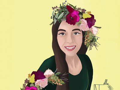 Flower lady digitalart illustration procreate