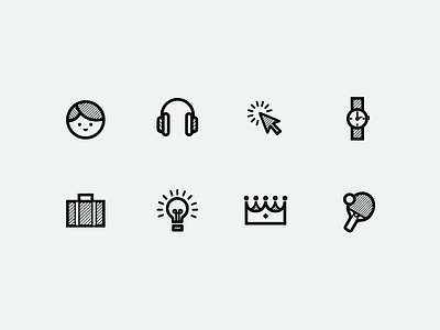 Agency Life agency briefcase crown icon icon set iconography ping pong