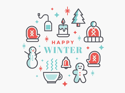 Winter Illustration greeting holiday iconography illustration winter